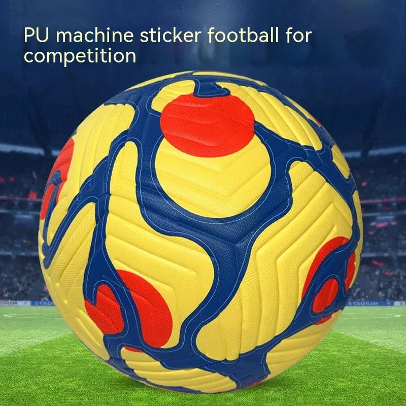 PU leather hot fit football size 5 in blue red black colourway for football matches