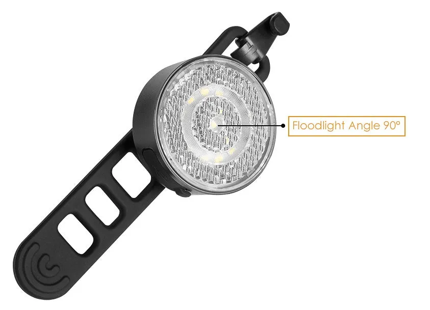 Gaciron W08F-20 bicycle LED headlight with motion sensor, clip attachment, and USB rechargeable design