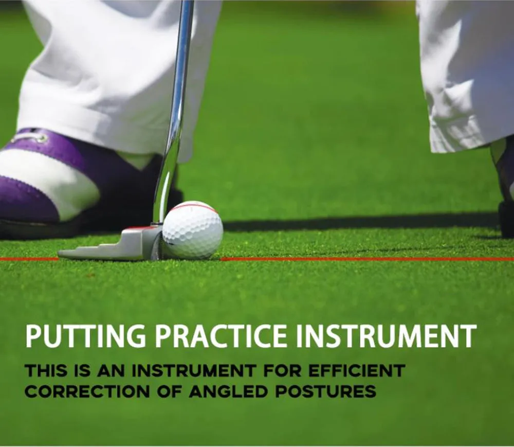 Black golf push rod laser aiming instrument for putting practice alignment