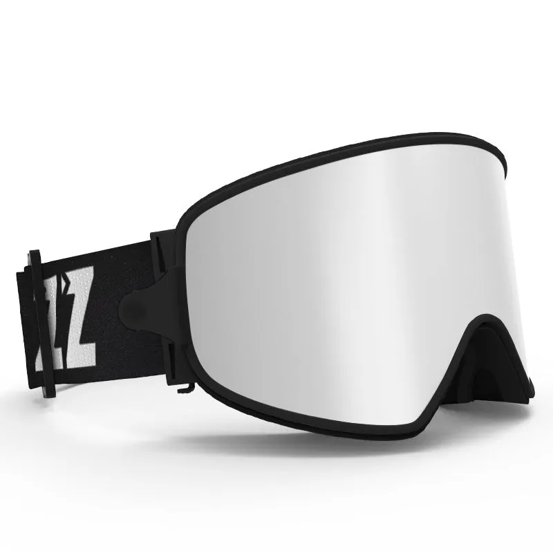 Ski goggles with myopia correction in blue frame, double-layer PC TPU lens for anti-fog and night vision