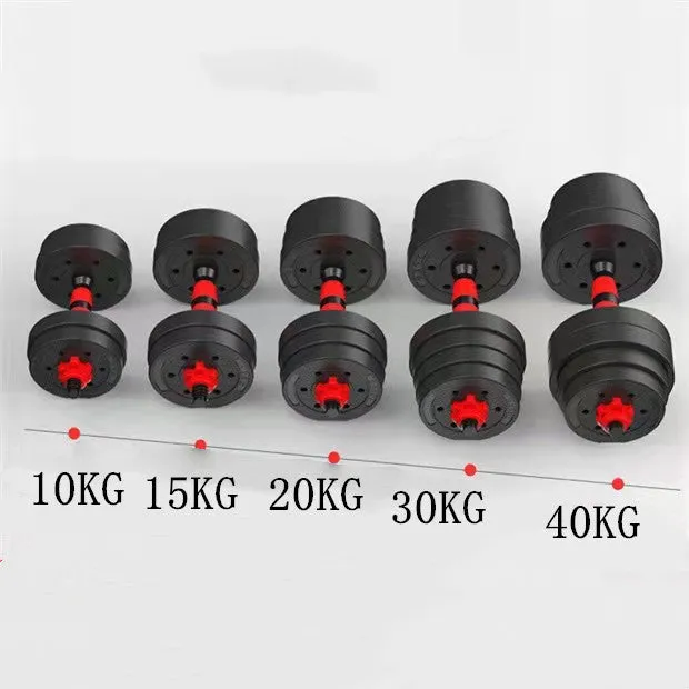Adjustable PE dumbbell set with foam connecting rod for barbell conversion, 25cm specification, available in multiple weights