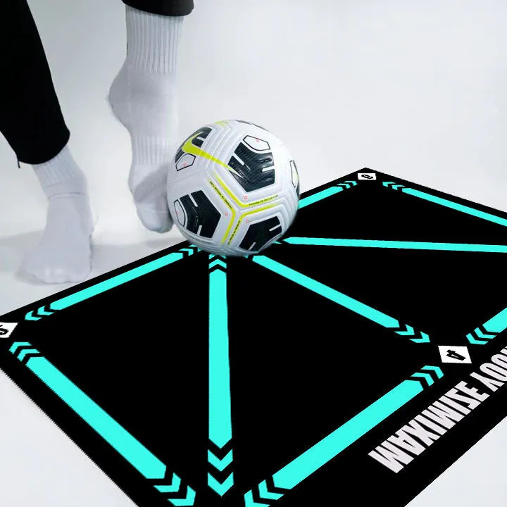Rubber football training mat for indoor skill practice and lifting drills
