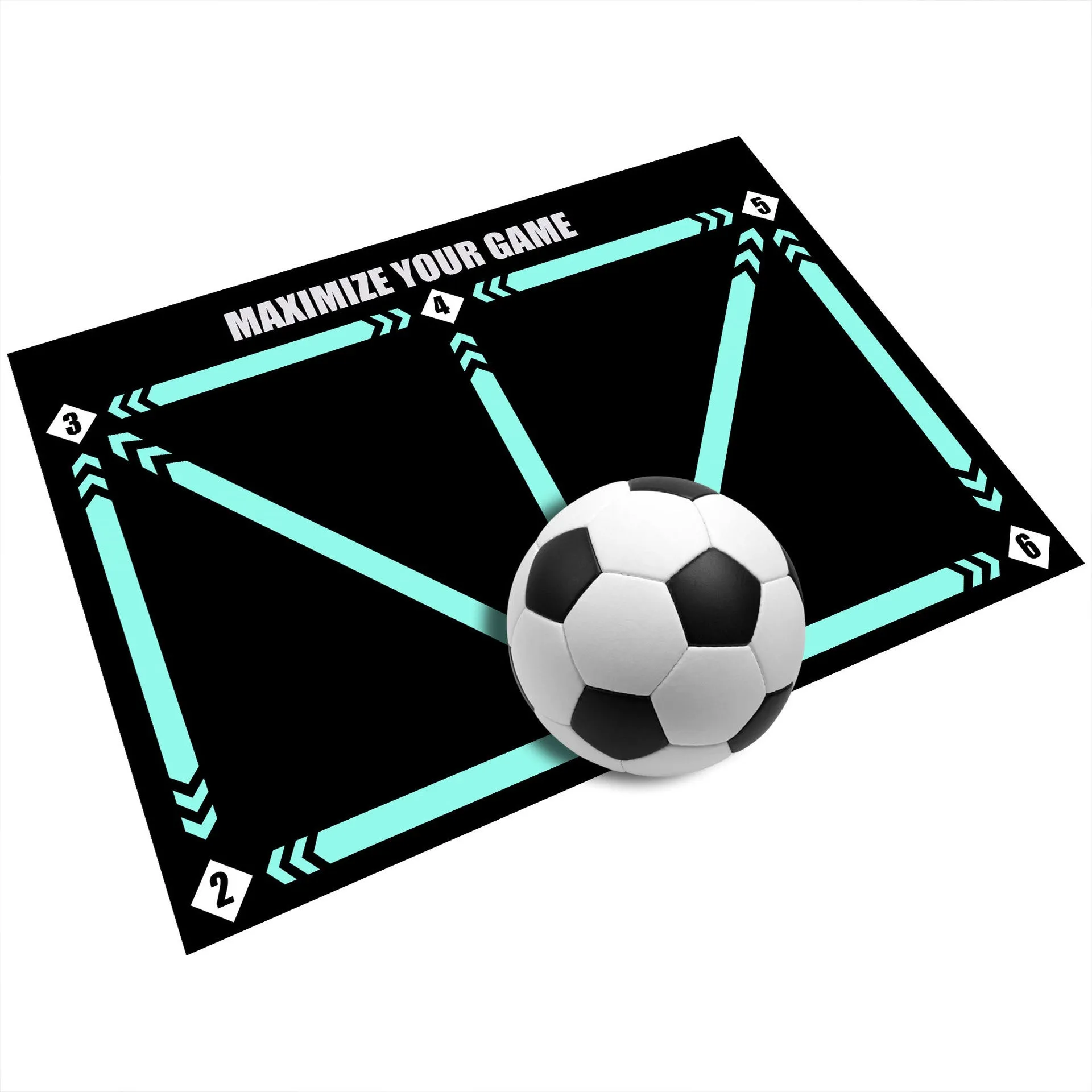 Rubber football training mat for indoor skill practice and lifting drills