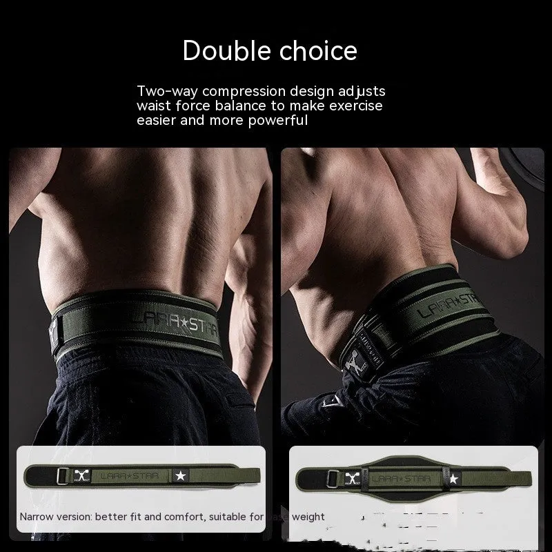 Fitness belt for men in army green with lumbar support design for gym weight equipment use
