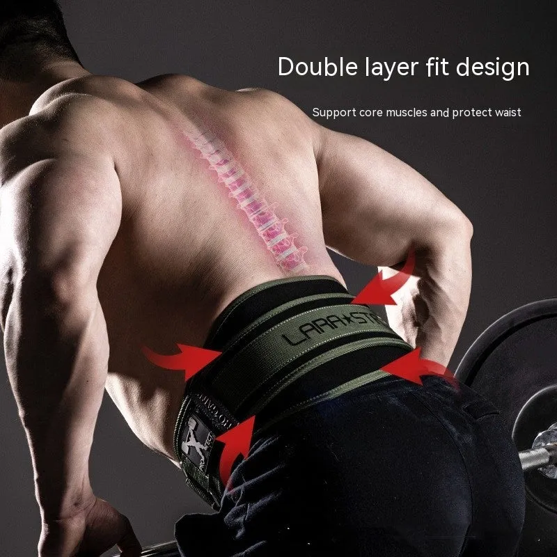 Fitness belt for men in army green with lumbar support design for gym weight equipment use