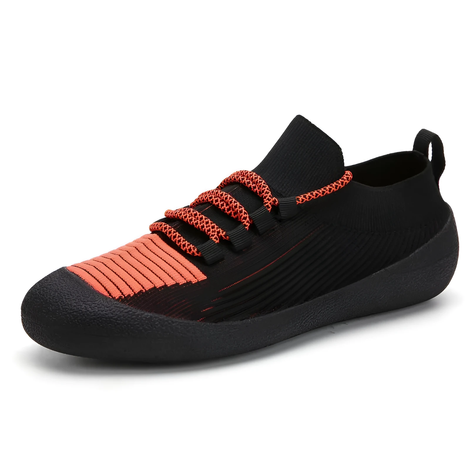 Men's round toe solid colour casual lace-up sneakers with artificial PU upper and rubber sole in black blue