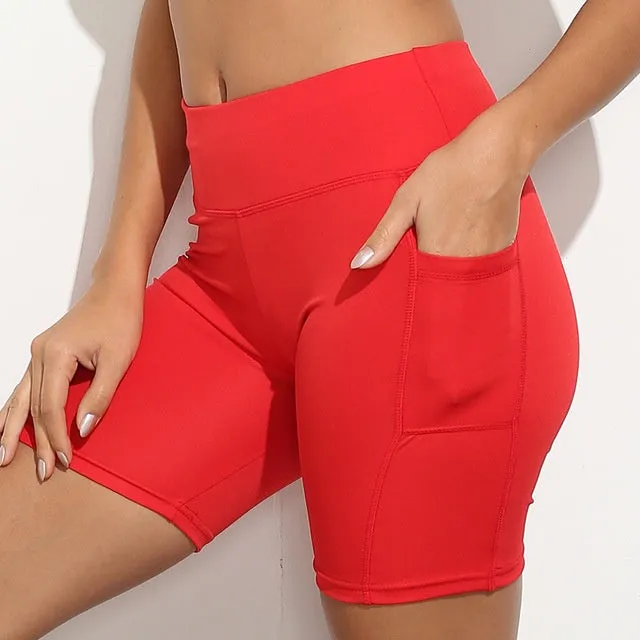 Printed yoga leggings for women in polyester-spandex blend, available in black blue grey red white sizes S to XL