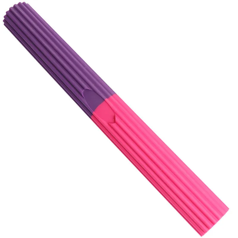 Flexible silicone resistance training bar in pink and blue for grip strength and elbow rehabilitation