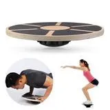 Anti-skid balance board wooden wobble board 39.5cm diameter light green colour on floor