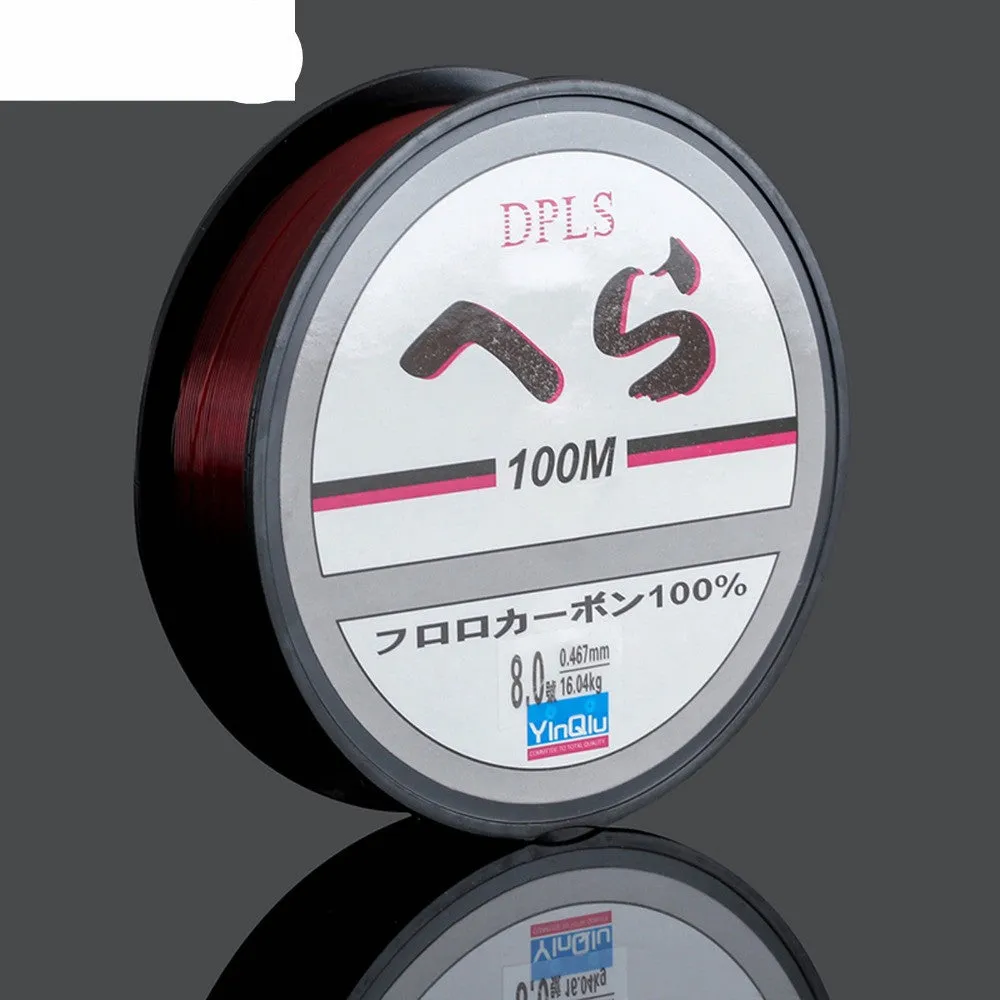 Transparent wine red nylon fishing line on spool, 100 metres, German woven for strength