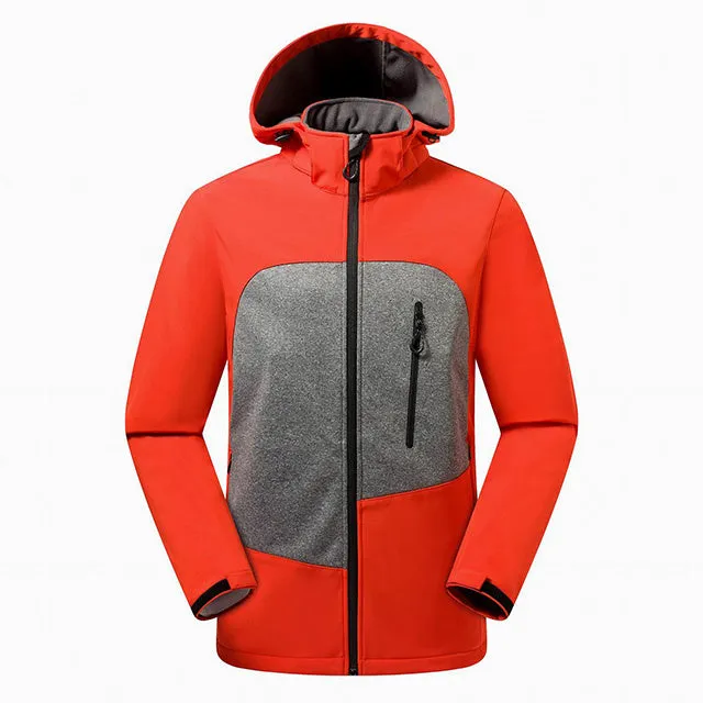 Men's outdoor mountaineering storm suit windbreaker soft shell suit in polyester blend, available in multiple colours