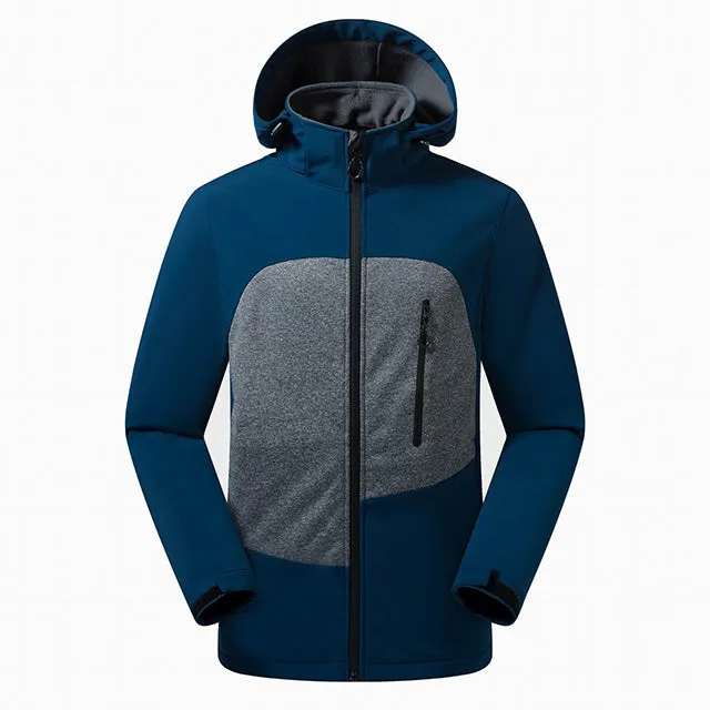 Men's outdoor mountaineering storm suit windbreaker soft shell suit in polyester blend, available in multiple colours