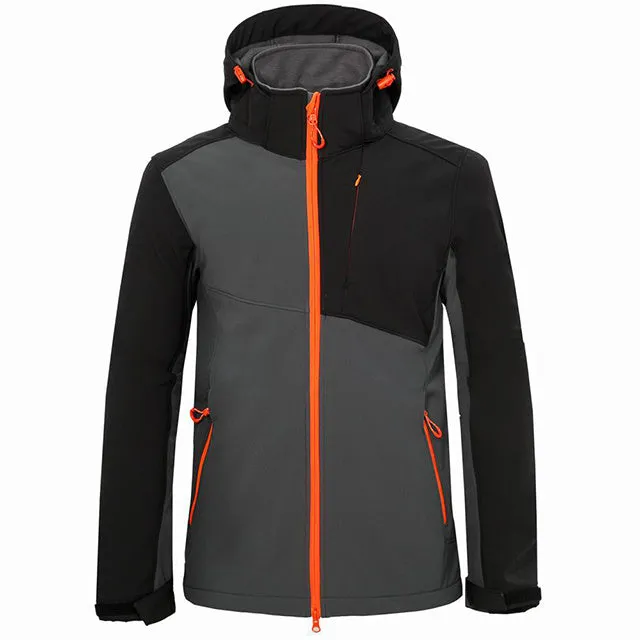 Men's outdoor mountaineering storm suit windbreaker soft shell suit in polyester blend, available in multiple colours