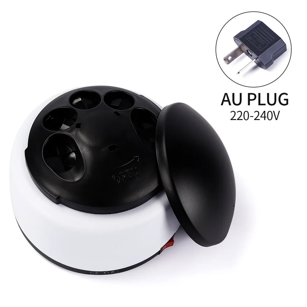 White plastic steam nail polish remover machine with dimensions 16.5 x 16.5 x 11cm
