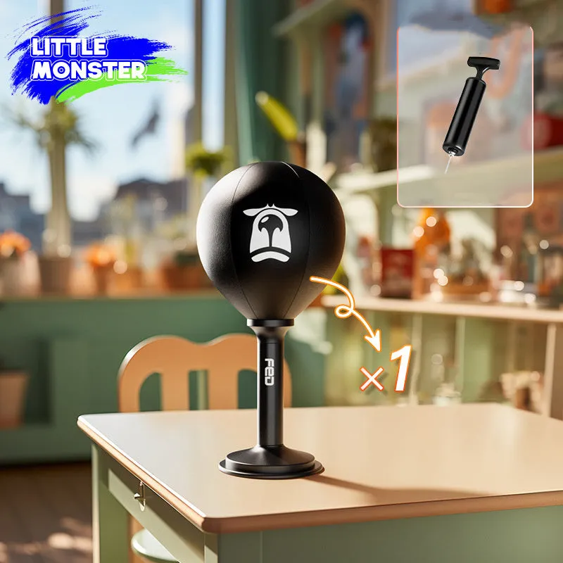 Boxing desktop speed ball in vertical stand with PU sphere, Cool Bear style, on a desk