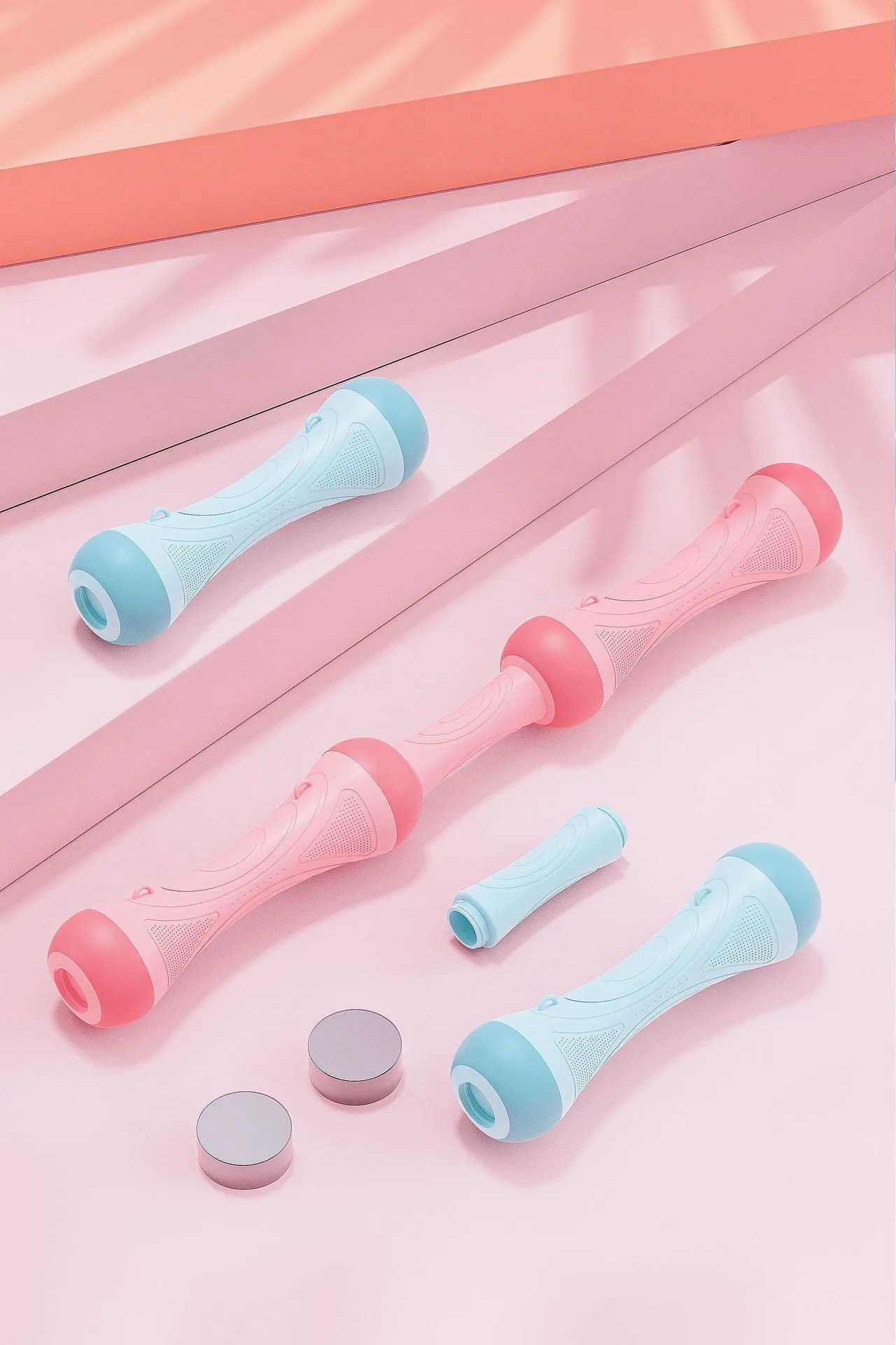 Dumbbell Women's Fitness Home Adjustable Weight Exercise Equipment Unisex Small Dumbbell Steel Nitrile Rubber Nylon Pink Green Off-White 20cm for Home Gym Workout Strength Training