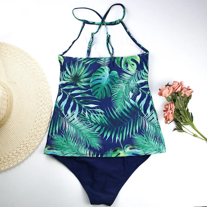 Conservative split bikini set in soft polyester with three-dimensional tailoring, American sizing S-XXL