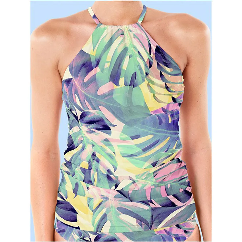 Conservative split bikini set in soft polyester with three-dimensional tailoring, American sizing S-XXL
