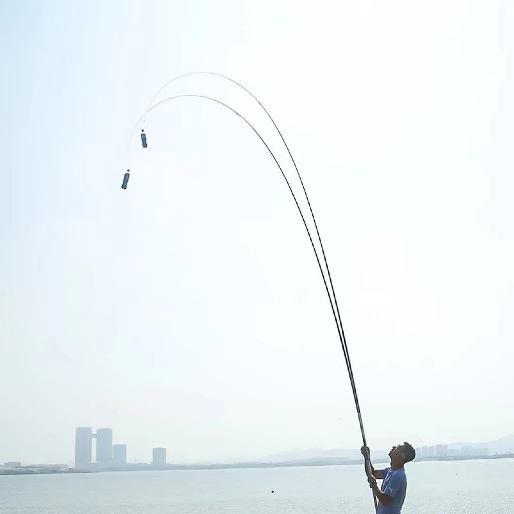 Super light carbon nest fishing rod 8-15 metres in silver and gold for platform fishing