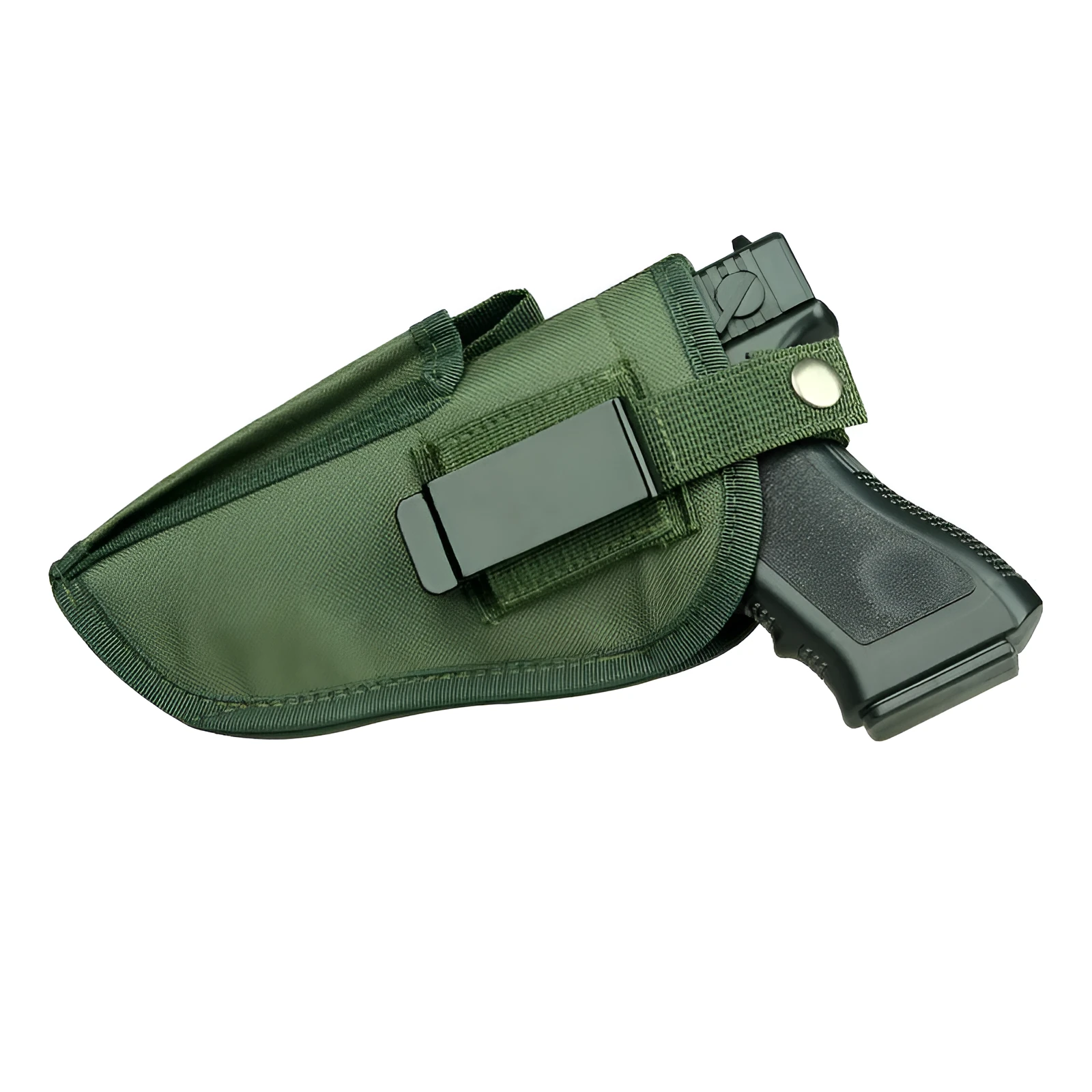 Green nylon universal tactical holster for belt carry, 10.5cm x 19cm, outdoor gear