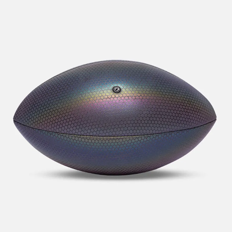 Luminous fluorescent reflective football size 9 with PU surface, machine sewn, reflective finish for night training