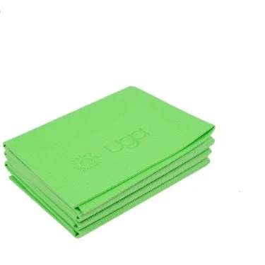 Foldable PVC yoga mat in blue, non-slip surface, 4mm thickness