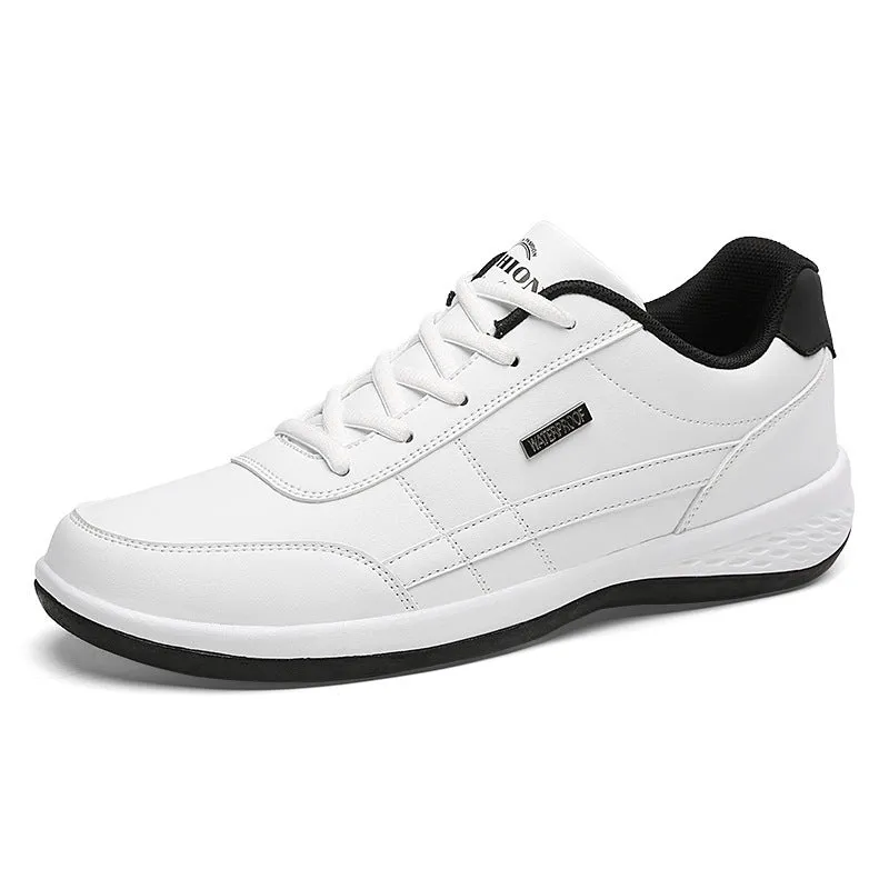 Round toe non-slip wear-resistant mesh sports sneakers in blue on a light background