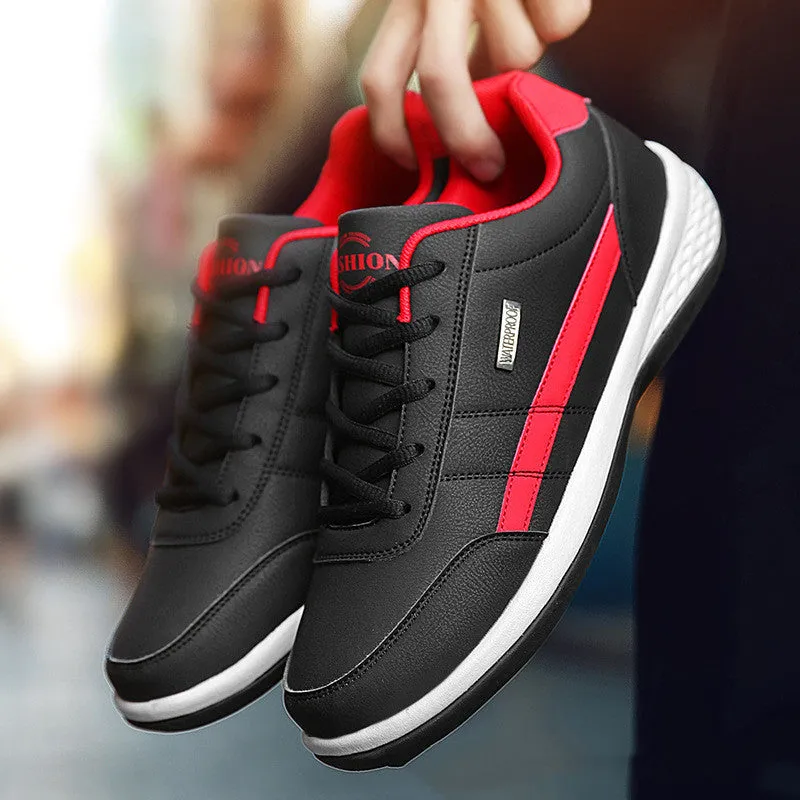 Round toe non-slip wear-resistant mesh sports sneakers in blue on a light background