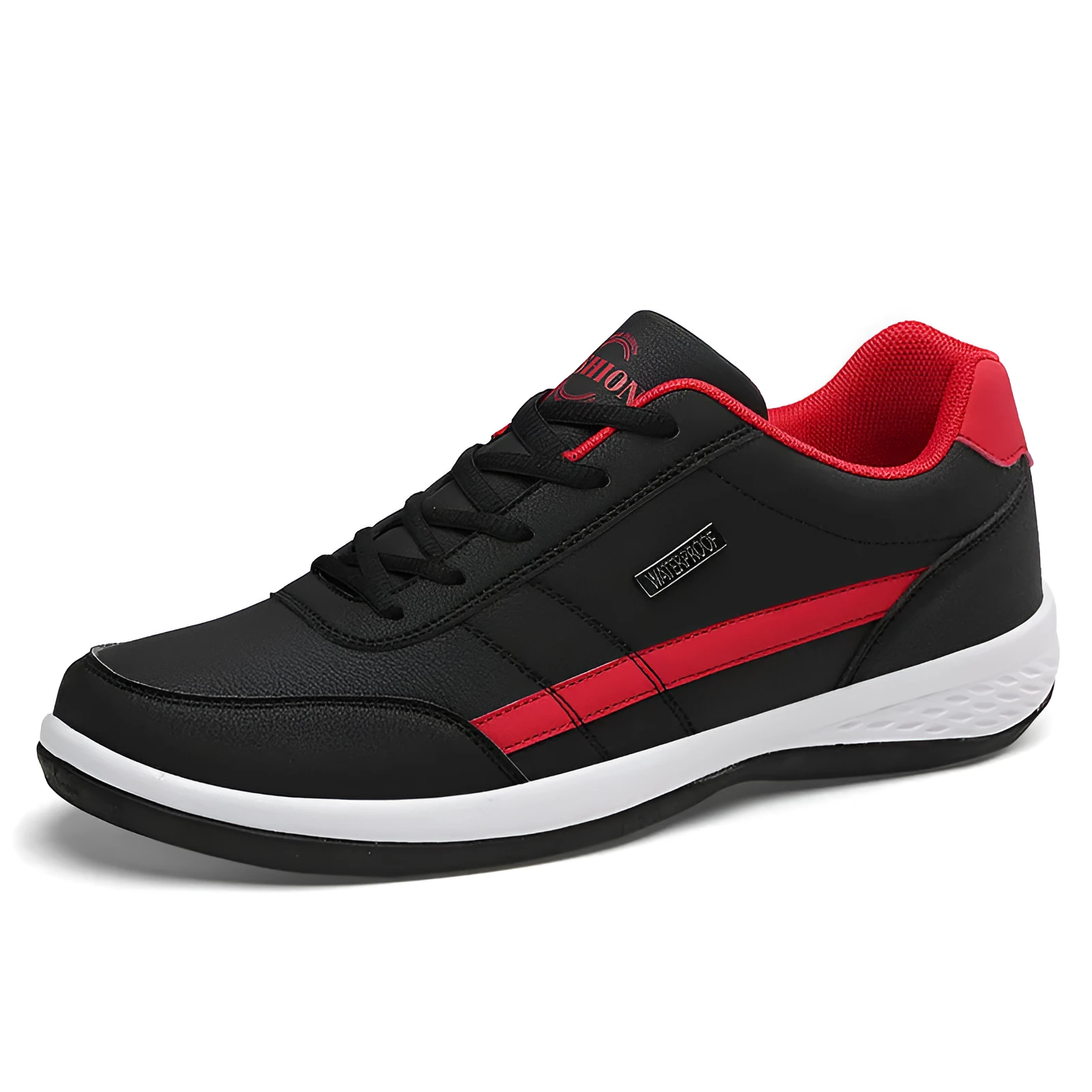 Round toe non-slip wear-resistant mesh sports sneakers in blue on a light background