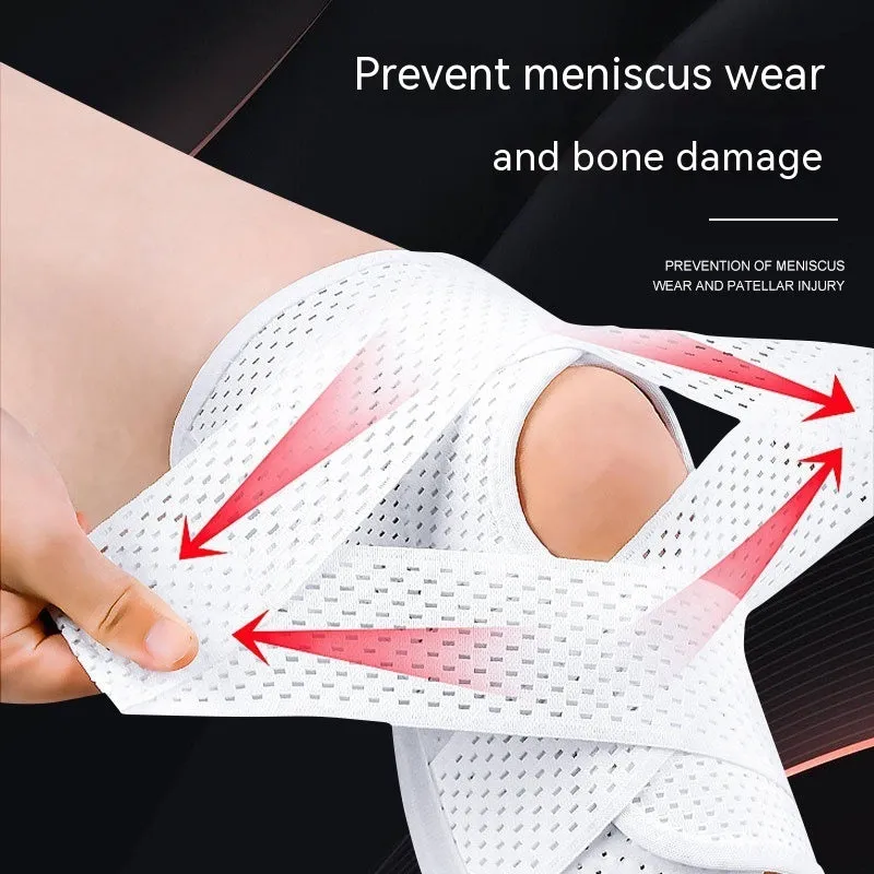 Black mesh knee protective sleeve for meniscus and patellar injury recovery during sports