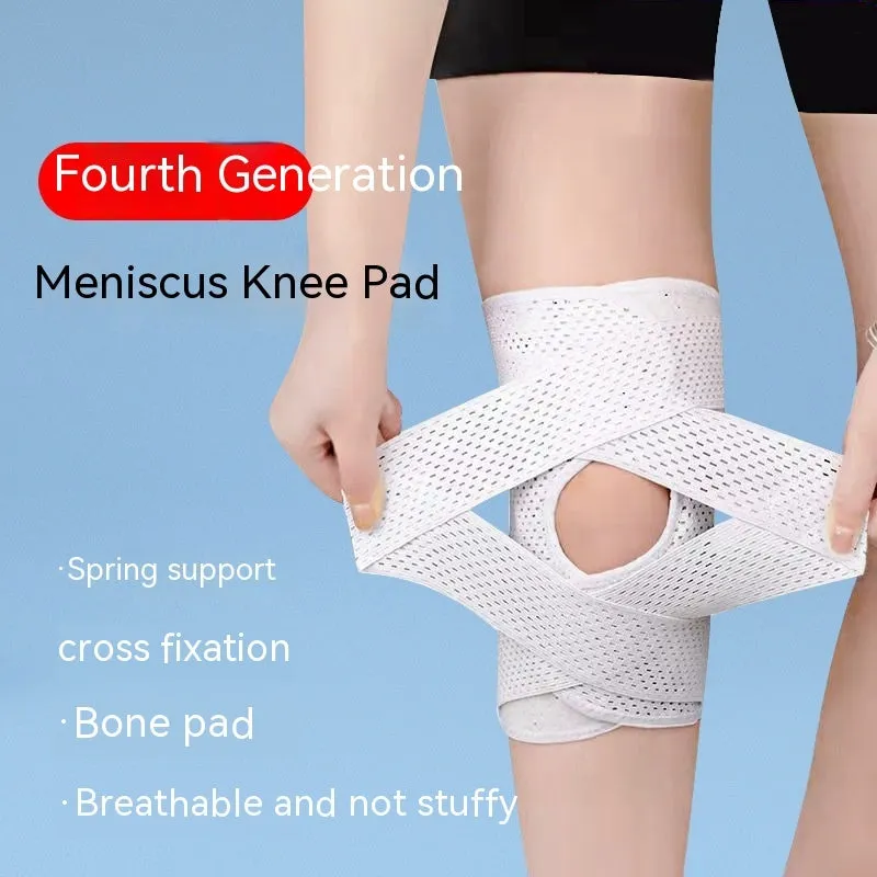 Black mesh knee protective sleeve for meniscus and patellar injury recovery during sports