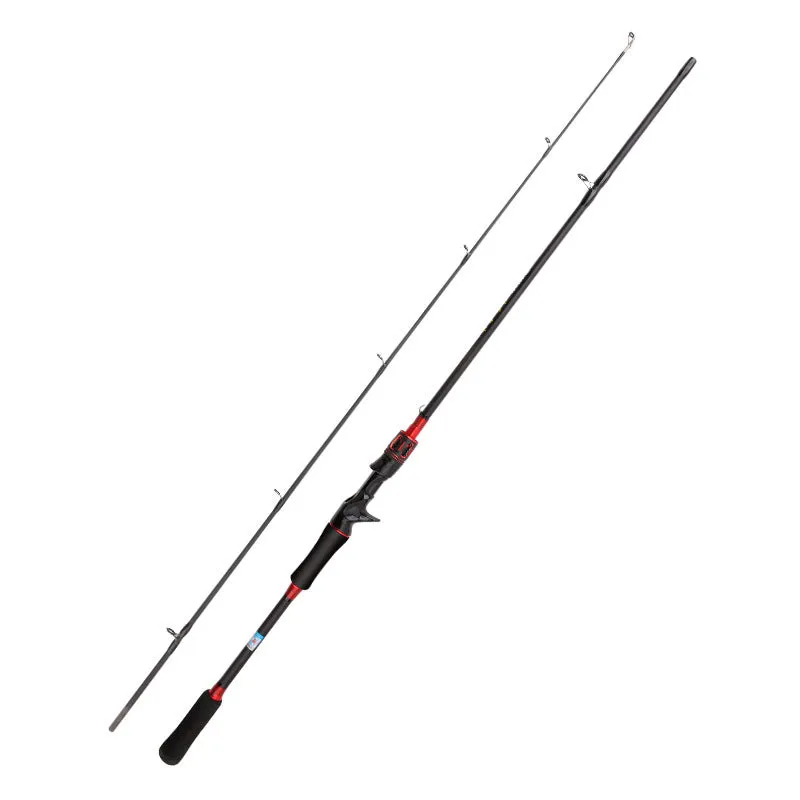 Carbon Luya long-range fishing rod in red, 1.8m two-section design for sea fishing