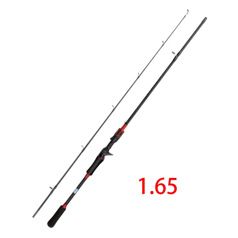 Carbon Luya long-range fishing rod in red, 1.8m two-section design for sea fishing