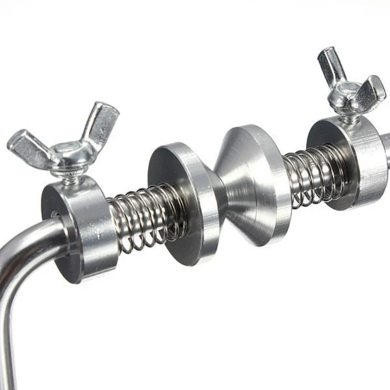 Silver aluminium fishing reel winder line spooler with adjustable tension and suction cup base