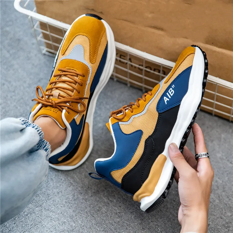 Men's fleece sports casual cotton shoes in beige with colour-matched design