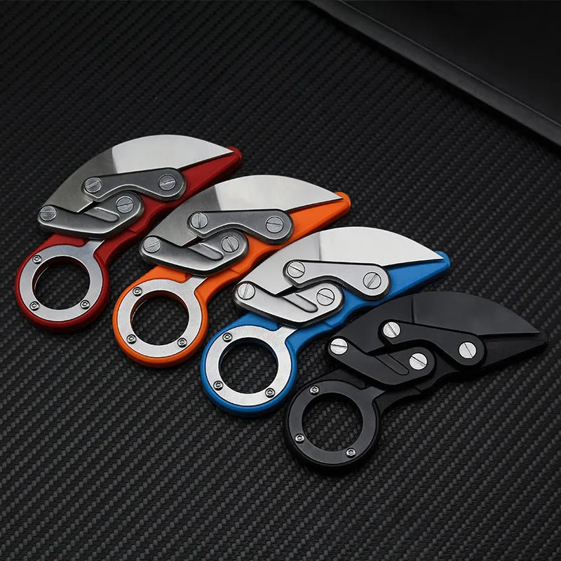 Mechanical claw knife 156mm high hardness straight blade in black colour for outdoor camping