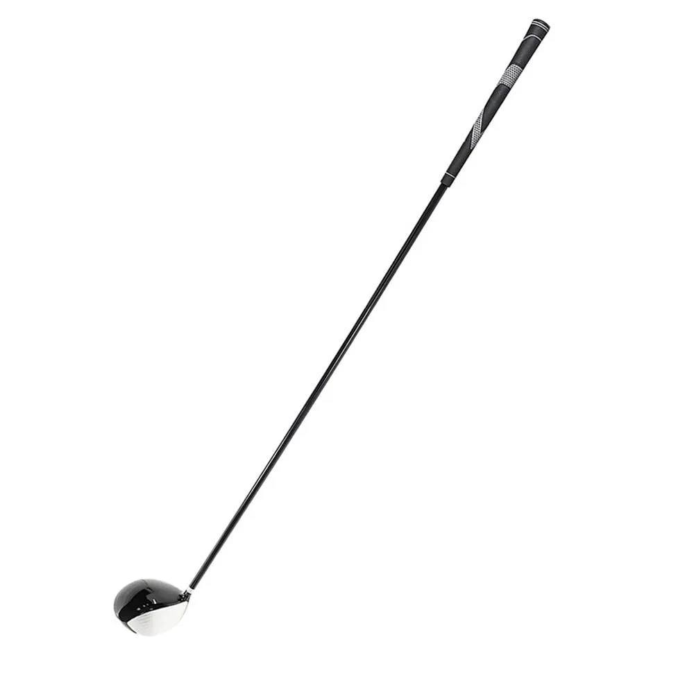 Golf iron swing trainer with orange soft iron club, compact size for home practice