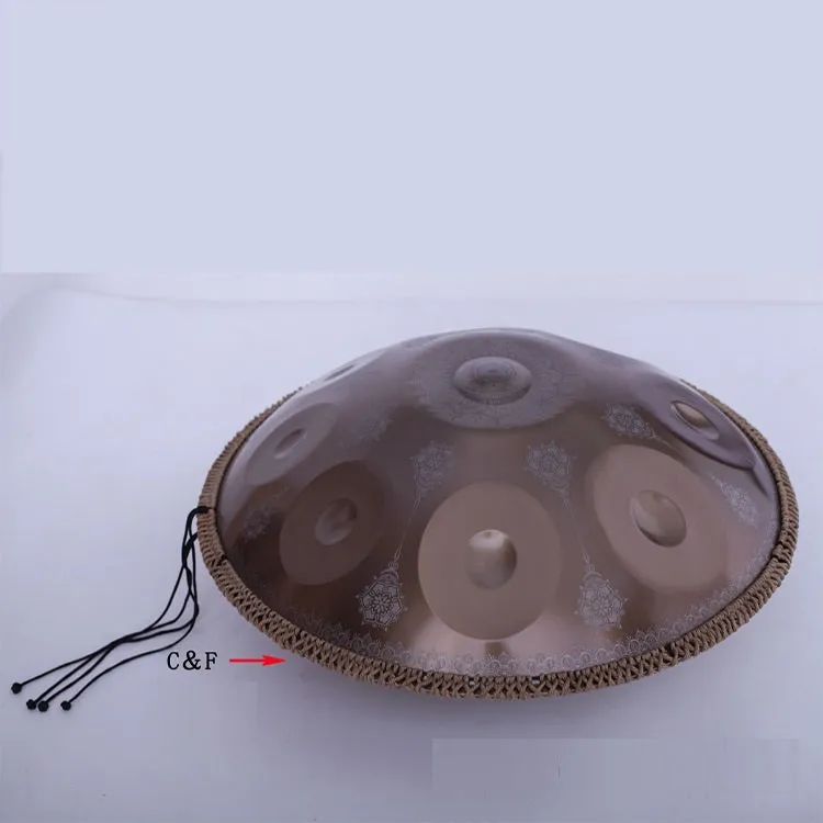 Mandala engraved hand disc drum steel plate music instrument black finish