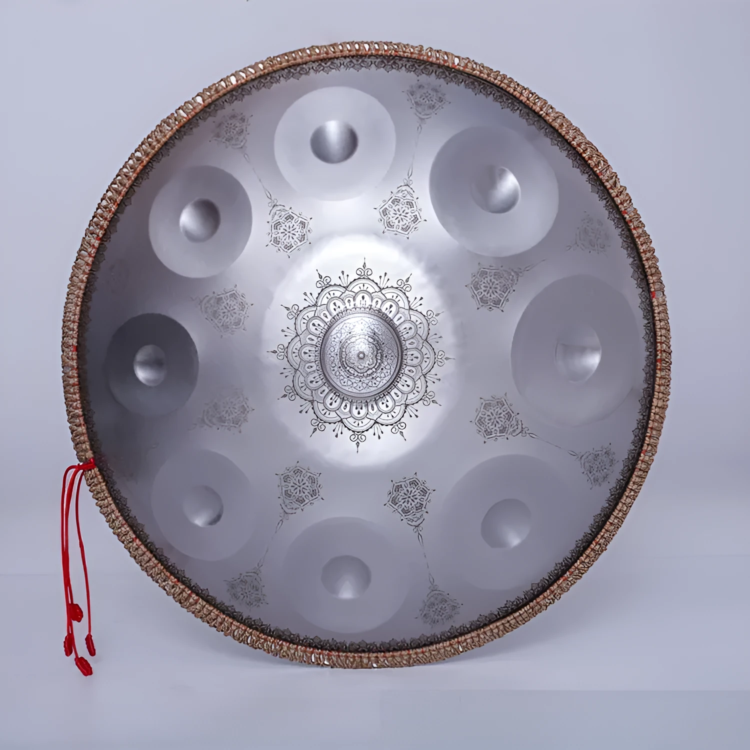 Mandala engraved hand disc drum steel plate music instrument black finish