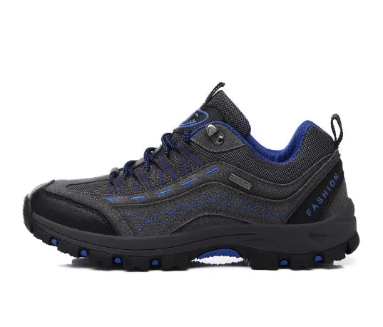 Breathable low top hiking shoes PU mesh upper rubber sole purple grey rose red sizes 36 to 44