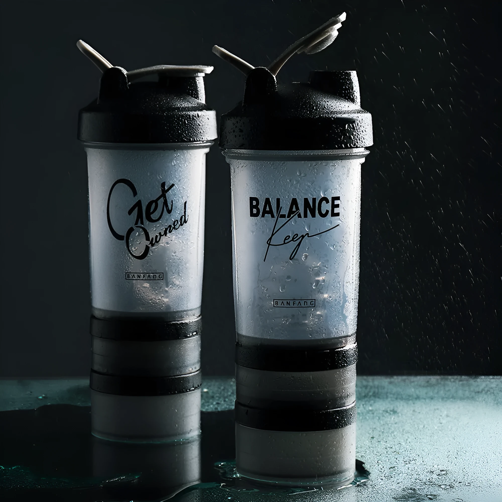 Fitness shake cup 500ml plastic leak-proof portable bottle for protein shakes