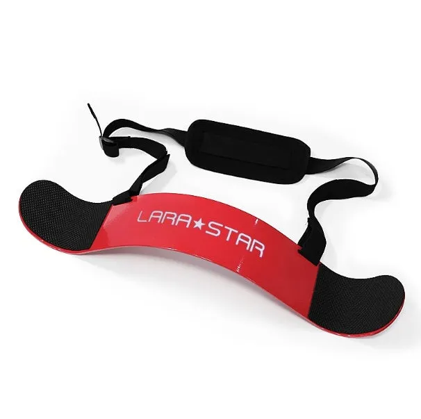 LARASTAR Arm Blaster Pro biceps support plate 58cm aluminium black on gym floor with barbell