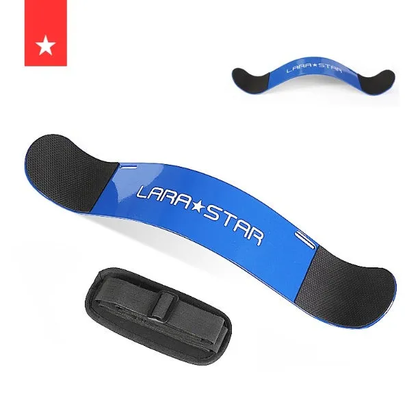 LARASTAR Arm Blaster Pro biceps support plate 58cm aluminium black on gym floor with barbell