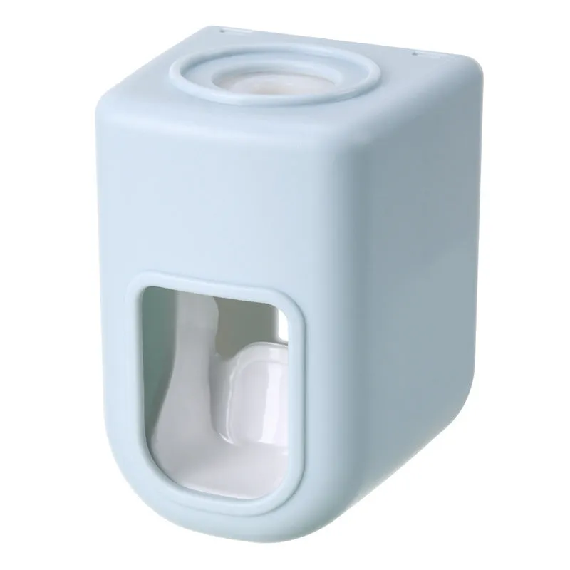 Nordic automatic toothpaste dispenser wall mounted in pink colour with compact 9x6x6cm design
