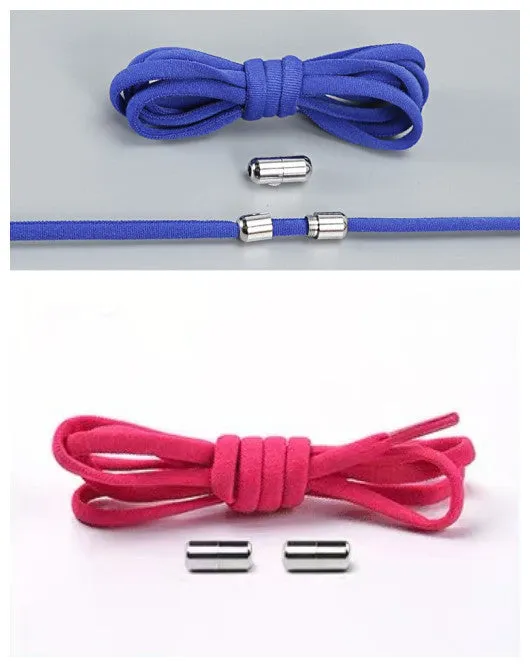 Lazy Laces no-tie elastic shoelaces with metal buckle, 105cm length, multiple colours