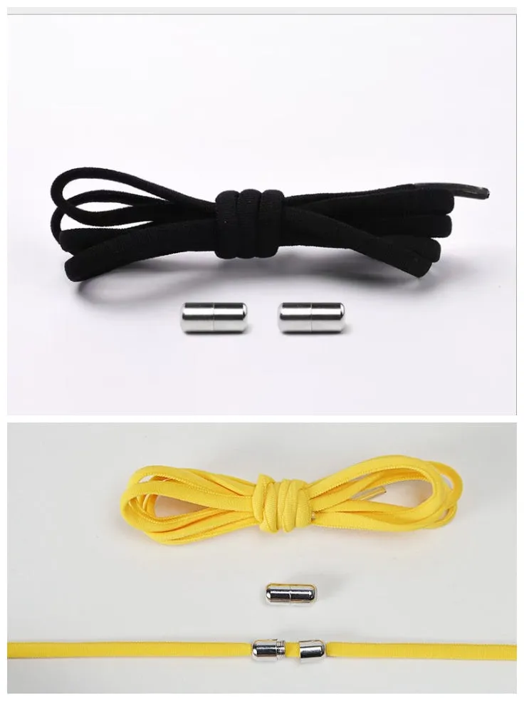 Lazy Laces no-tie elastic shoelaces with metal buckle, 105cm length, multiple colours