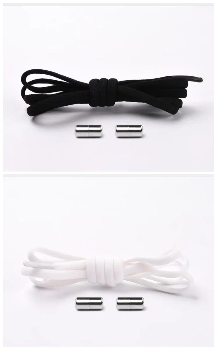 Lazy Laces no-tie elastic shoelaces with metal buckle, 105cm length, multiple colours