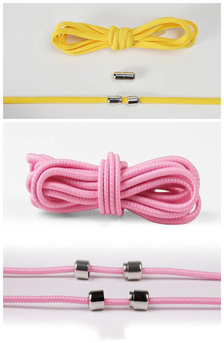Lazy Laces no-tie elastic shoelaces with metal buckle, 105cm length, multiple colours