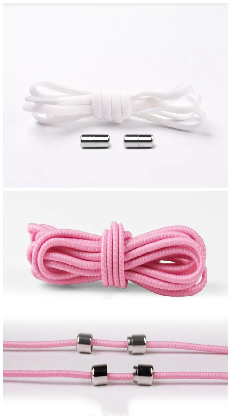 Lazy Laces no-tie elastic shoelaces with metal buckle, 105cm length, multiple colours