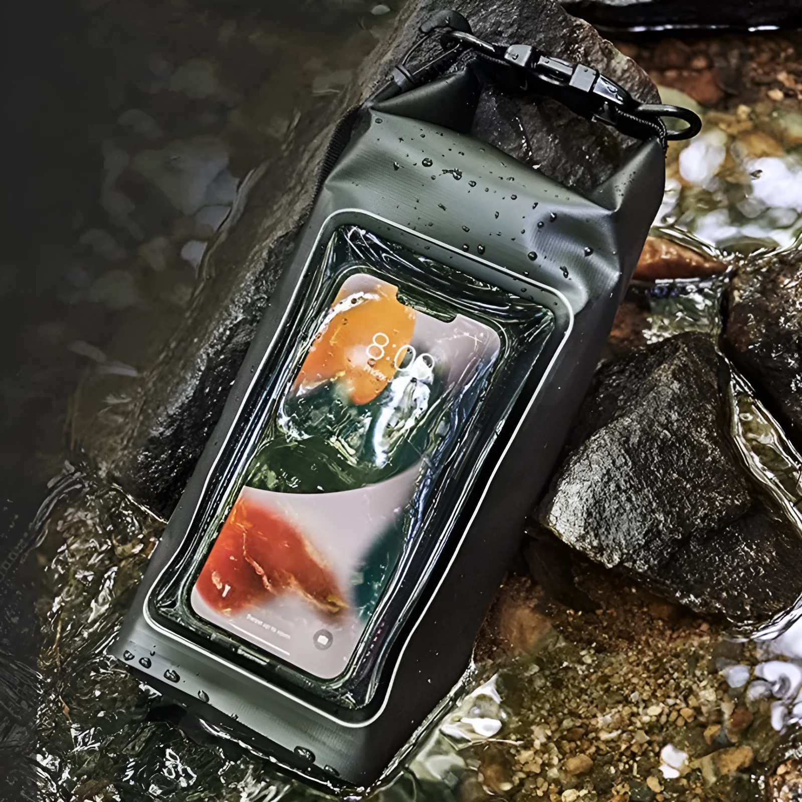 Waterproof PVC mesh crossbody bag for phones in multiple colours with 2L or 5L capacity options